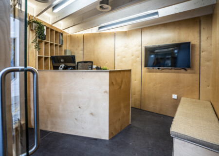 A compact modern office space built as part of the business centre renovation
